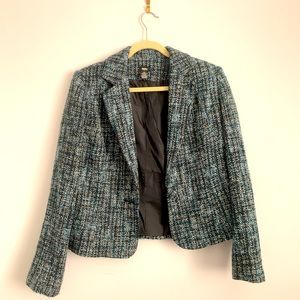 Blue Wool Houndstooth Jacket